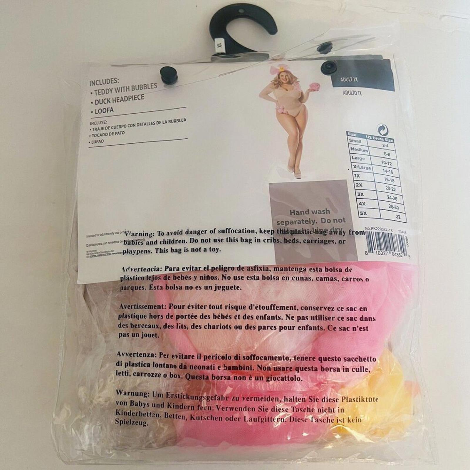 NWT Plus Bubble Bath Babe Halloween Costume Party Plus Size 1X Pink Girly