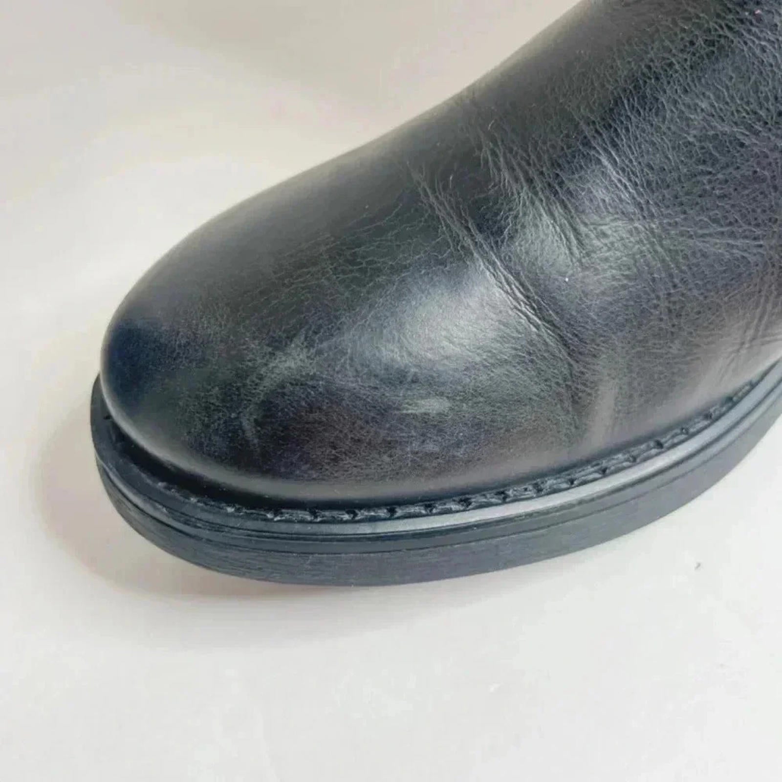 Aquatalia by Marvin K Sherry Black Quilted Leather Moto Boots Women's Size 12