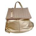 Sole Society Gold Faux Leather Foldover Backpack Bag