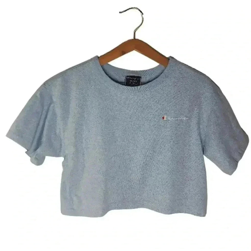 Champion Blue Heathered Print Crop Top Women's Size M