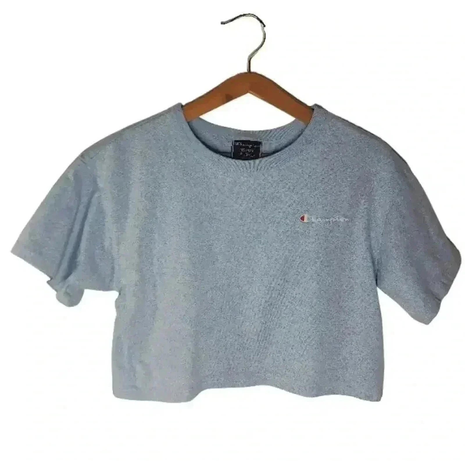 Champion Blue Heathered Print Crop Top Women's Size M