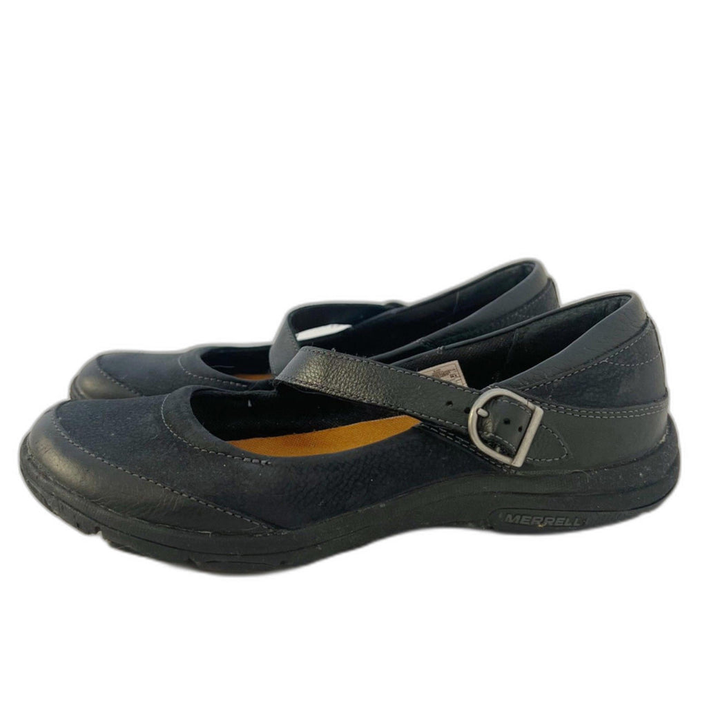 Merrell Women's Dassie Black Leather Mary Jane Flats Size 8 US