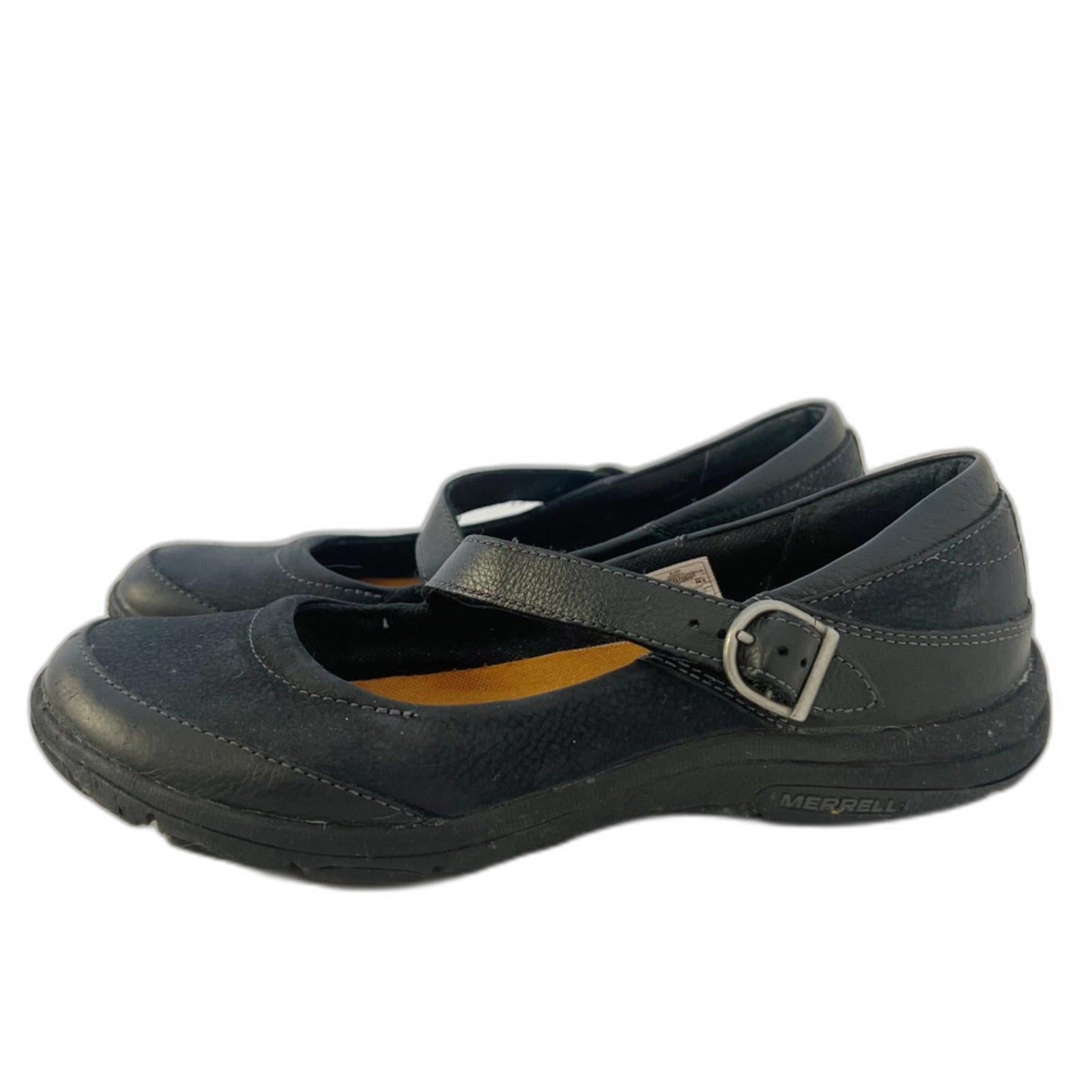 Merrell Women's Dassie Black Leather Mary Jane Flats Size 8 US