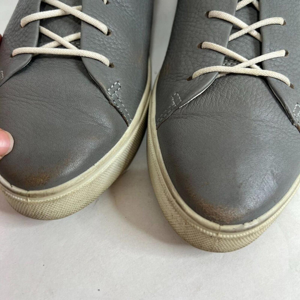 Ecco Gillian Grey Leather Lace Up Sneakers in Wild Dove Size 10-10.5