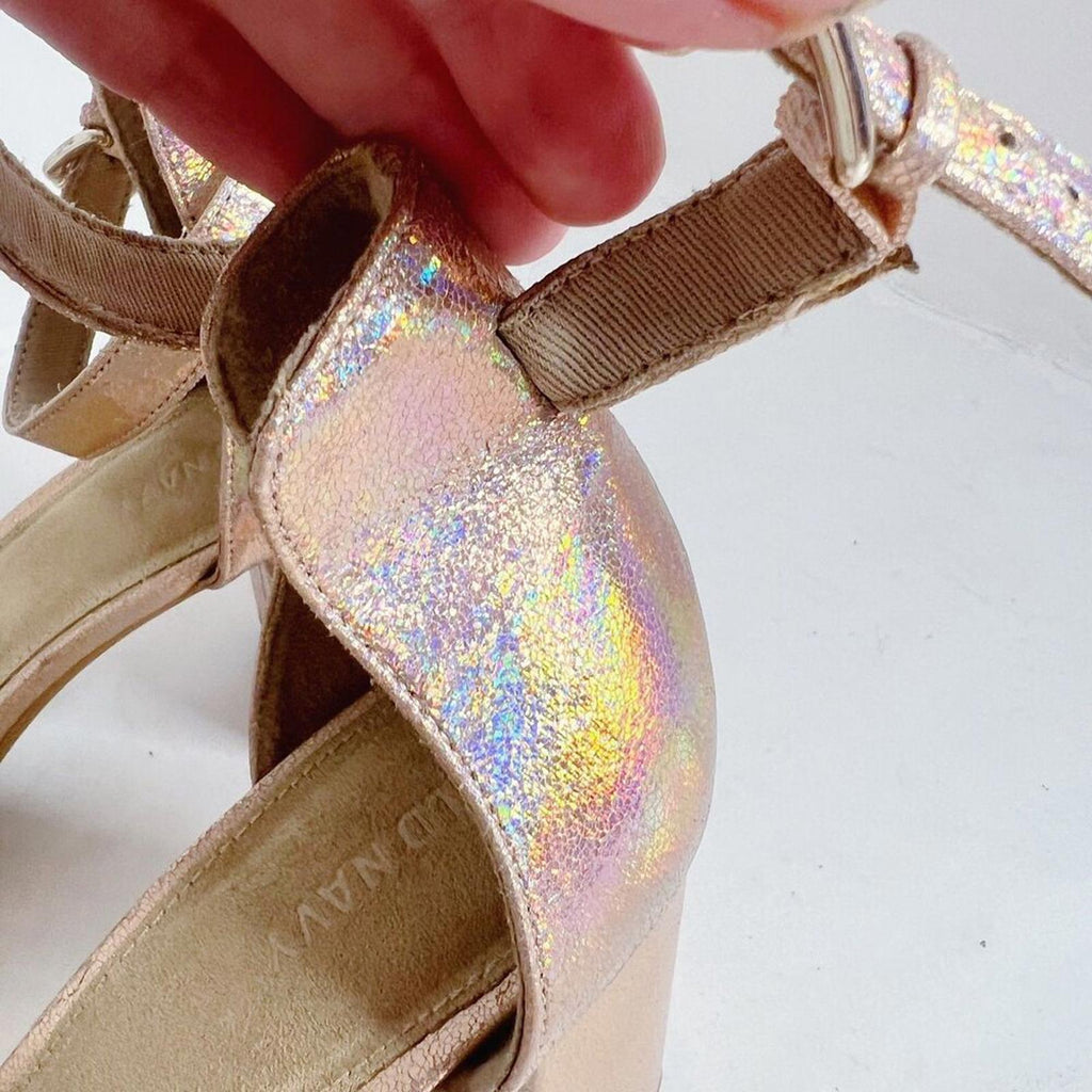 NWOT Old Navy Rose Gold Metallic Block Heel Sandals Pumps Size 9.5