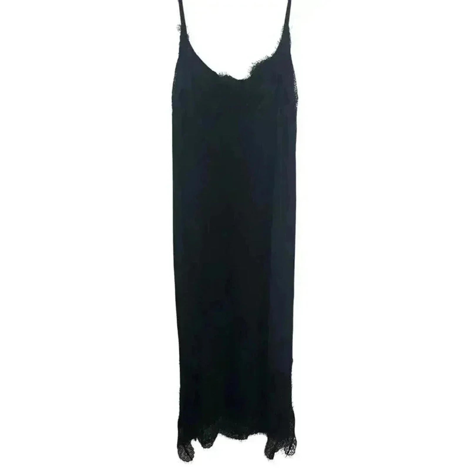 Bardot Black Shift Slip Midi Dress Lace Women's Size 6