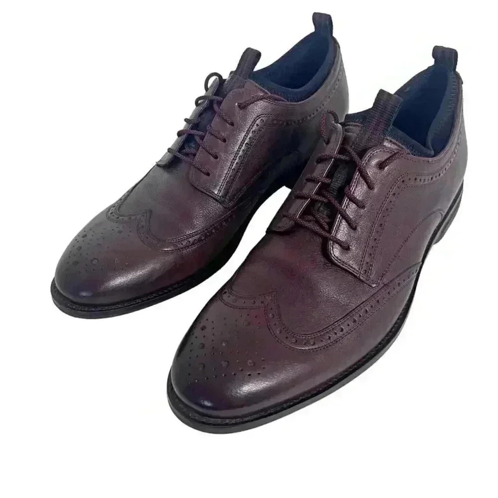 Cole Haan Burgundy Leather Oxfords Laceup Wingtip Shoes