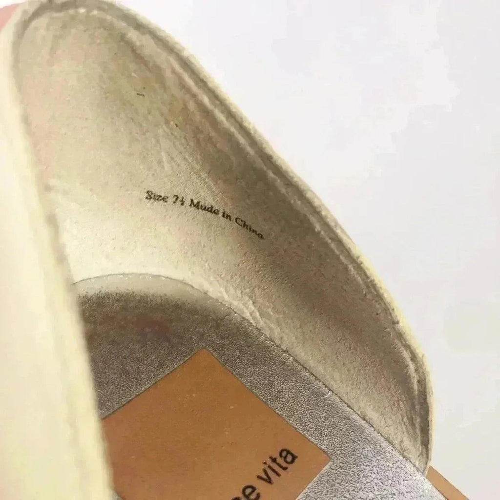 Dolce Vita Laynie D'Orsay Cream Leather Pointed Toe Flats Sandal Size 7.5