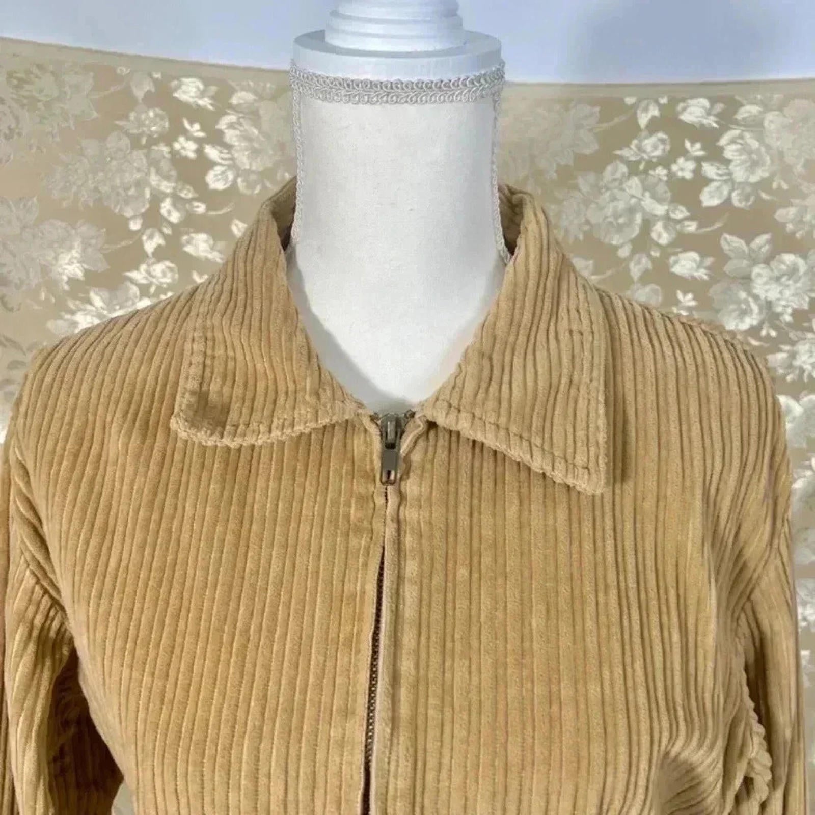 y2k Vintage DCC Clothing Tan Corduroy Jacket Size M