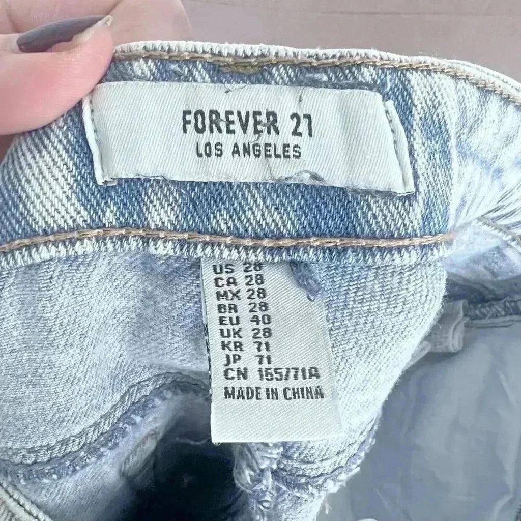 Forever 21 Acid Wash Mom Jeans Straight Leg Jeans High Rise Women's Size 28