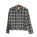 Vintage Tofy Green Blue Plaid Zip Up Jacket Women's Size 12