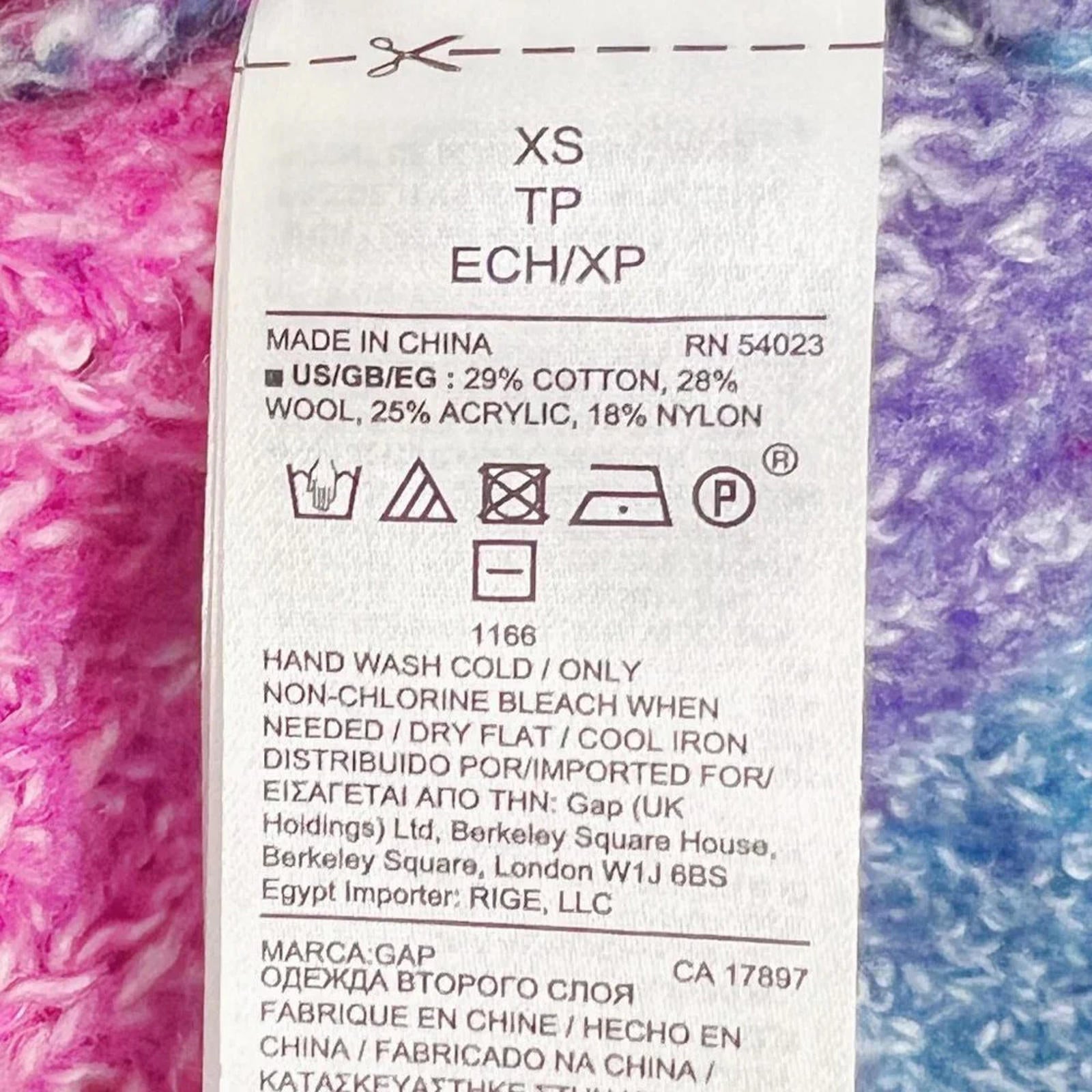 GAP Wool Blend Pink Purple and Blue Striped Sweater Mock Neck Women's Size XS