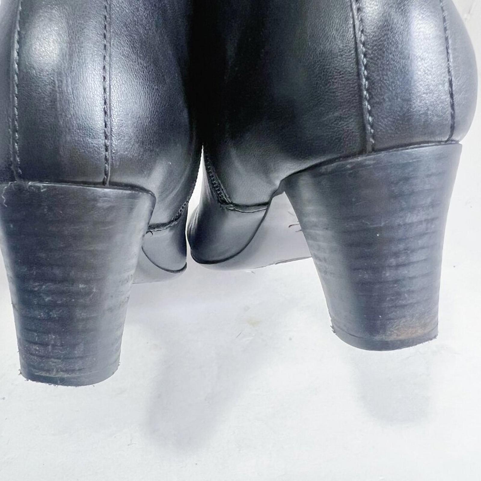 AGL Attilio Giusti Leombruni Himena Black Leather Ankle Boot Booties Size 8.5