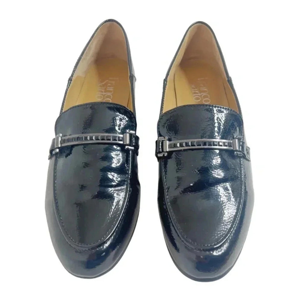Franco Sarto Palmer Black Patent Leather Loafers Women's Size 8.5