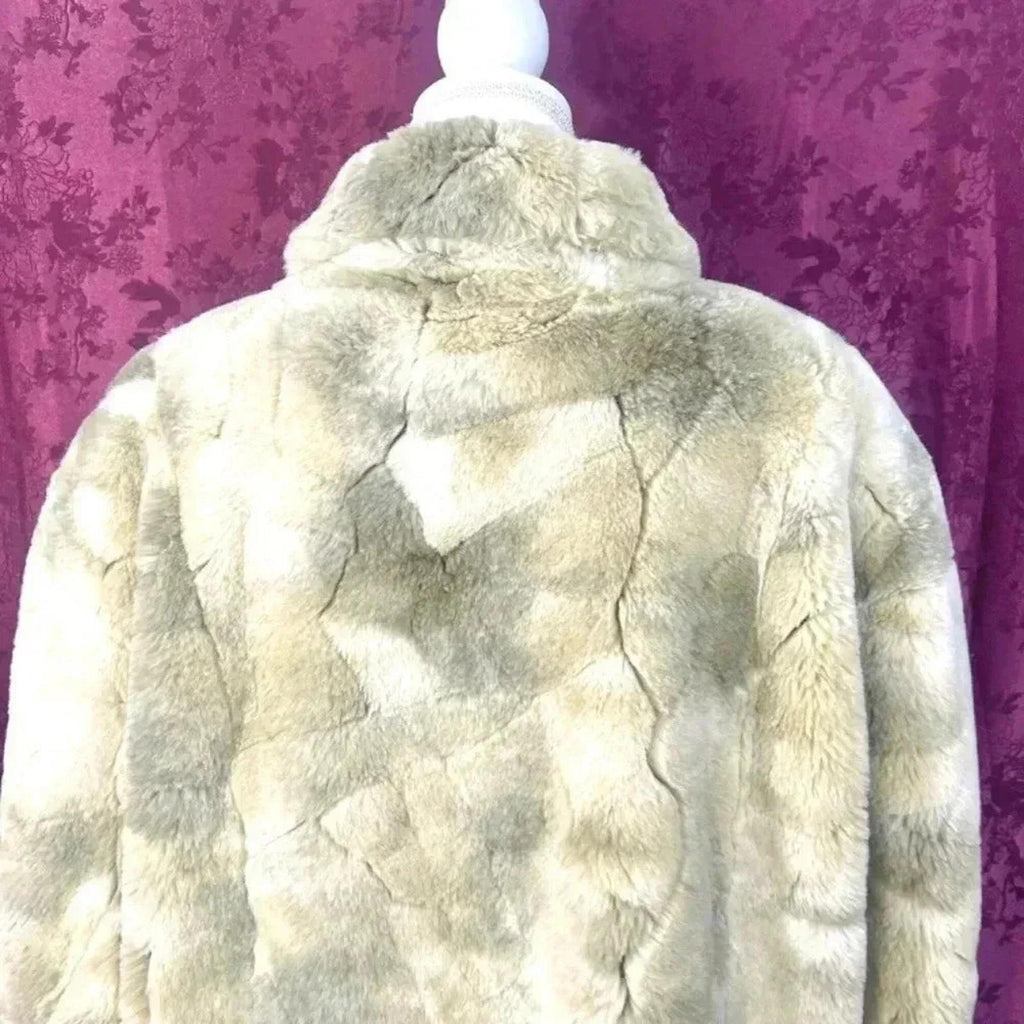 Coldwater Creek Tan Faux Fur Jacket size 1X XL mob wife