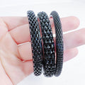 Black Bangle Set Chain Bracelets Set of 4 Grunge Punk Alt