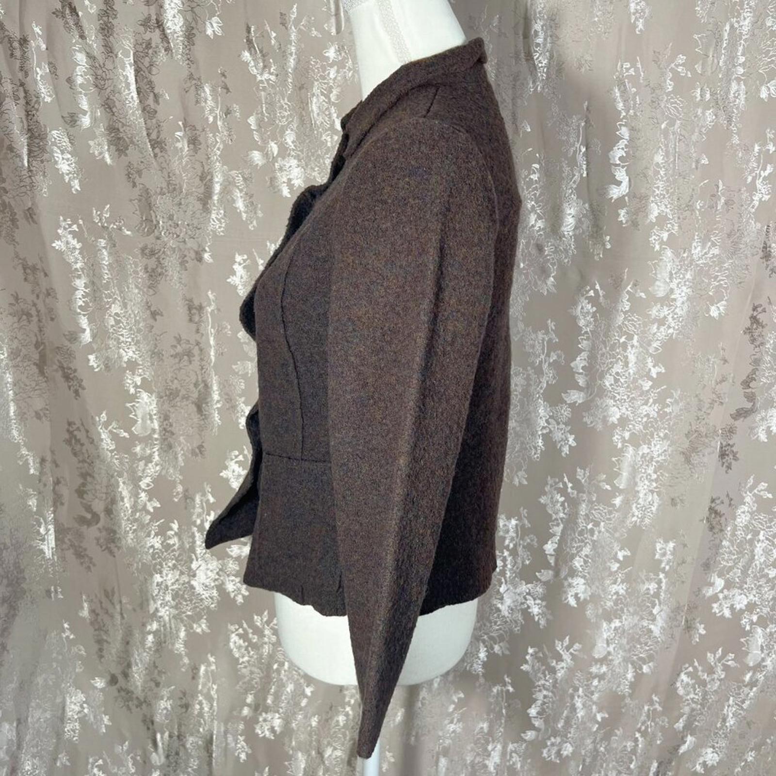 100% Wool Land's End Brown Button Up Jacket Blazer Coat Old Money Size M
