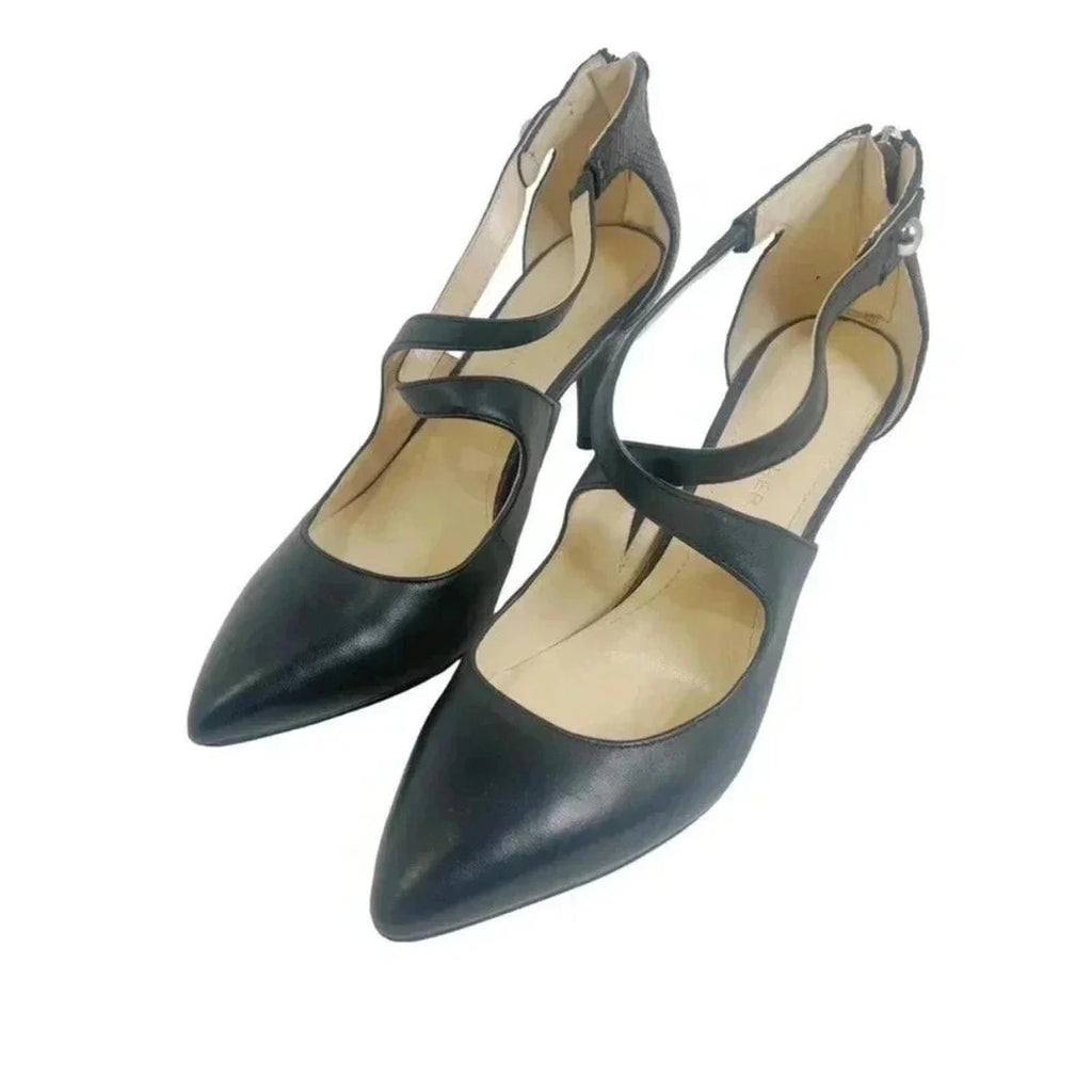 Marc Fisher MFKalayne Black Leather Pointed Toe Heel Size 8