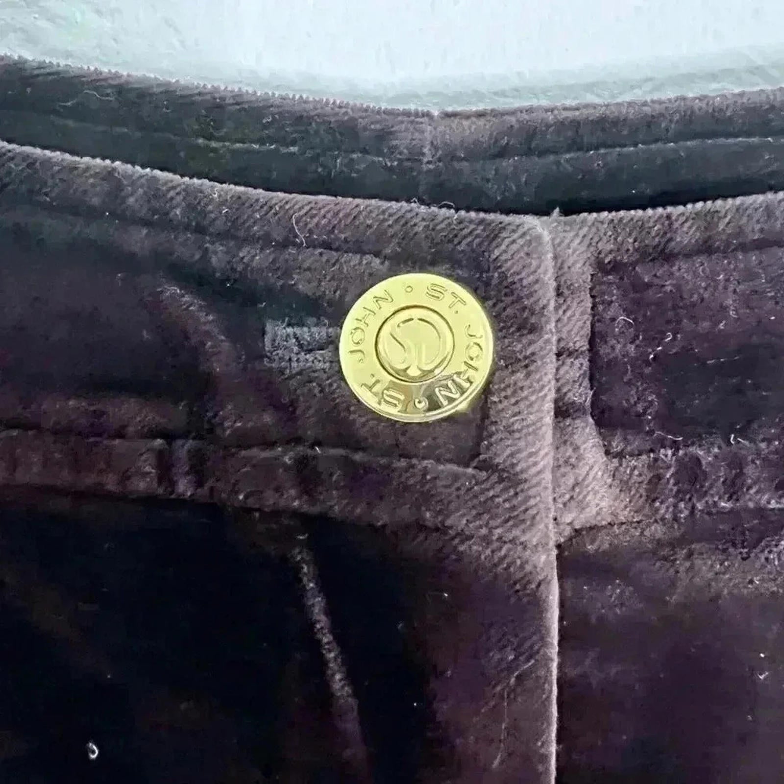 St. John Vintage Brown Velvet Flared Pants Women's Size 4