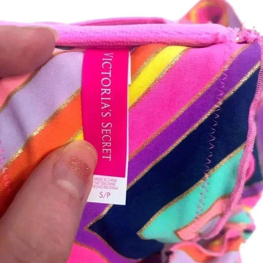 Victoria's Secret Multicolor Striped Tie Bikini
