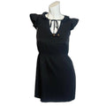 Jenny Han 100% Silk Black Ruffle Sleeve Dress Women's Size S