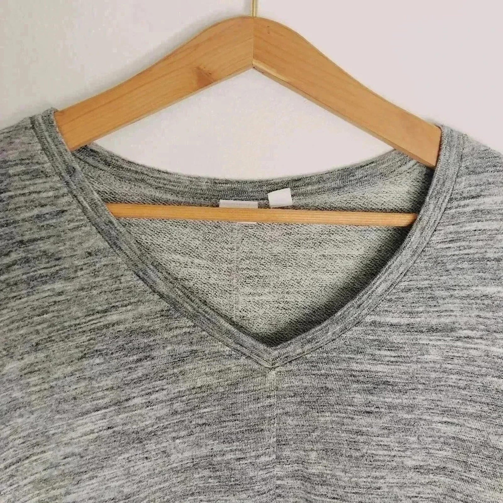 Gap Grey Heathered Terrycloth V Neck  Sweatshirt Women's Size XS Loungewear