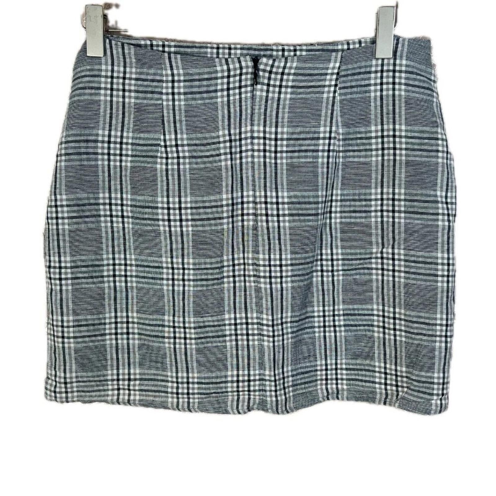 Ole by Koton Black and White Plaid Wrap Skirt Women's Size 8