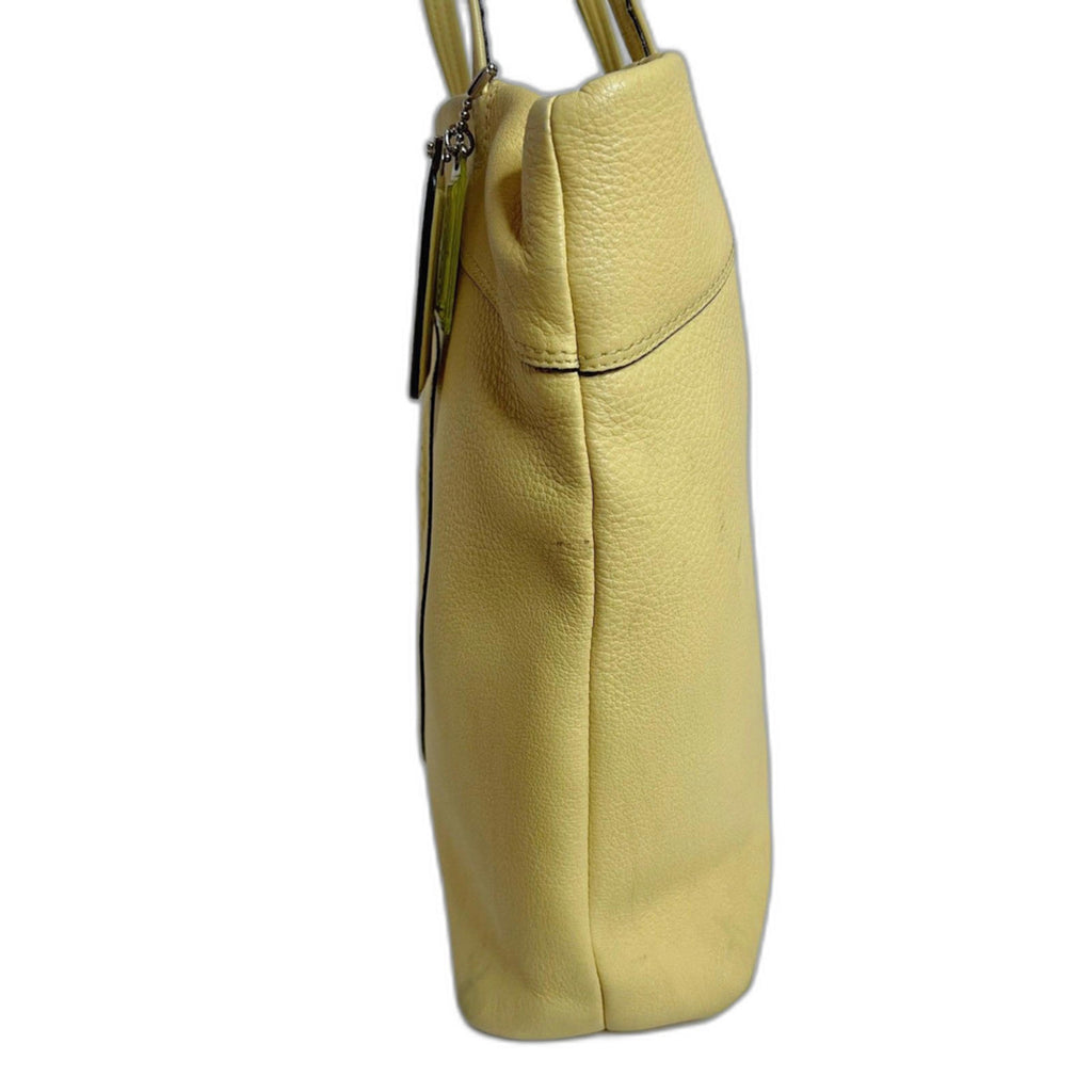 RARE Coach Julia Terry Tote in Butter Yellow Light Yellow Monogram Shoulder Bag