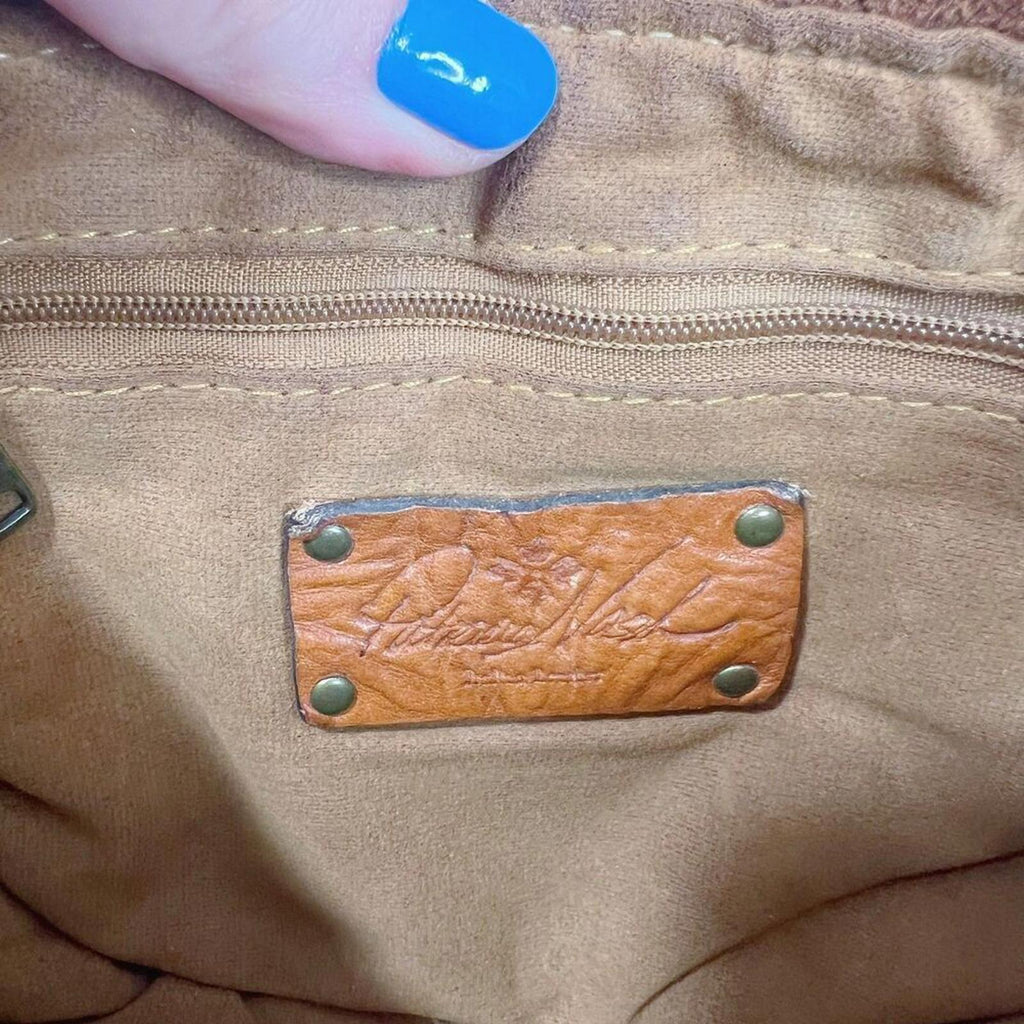 Patricia Nash Brown Leather Studded Crossbody Bag Boho Western Purse
