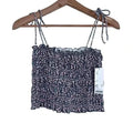 NWT Urban Outfitters Grey Floral Smocked Tube Top Bows Coquette Size S