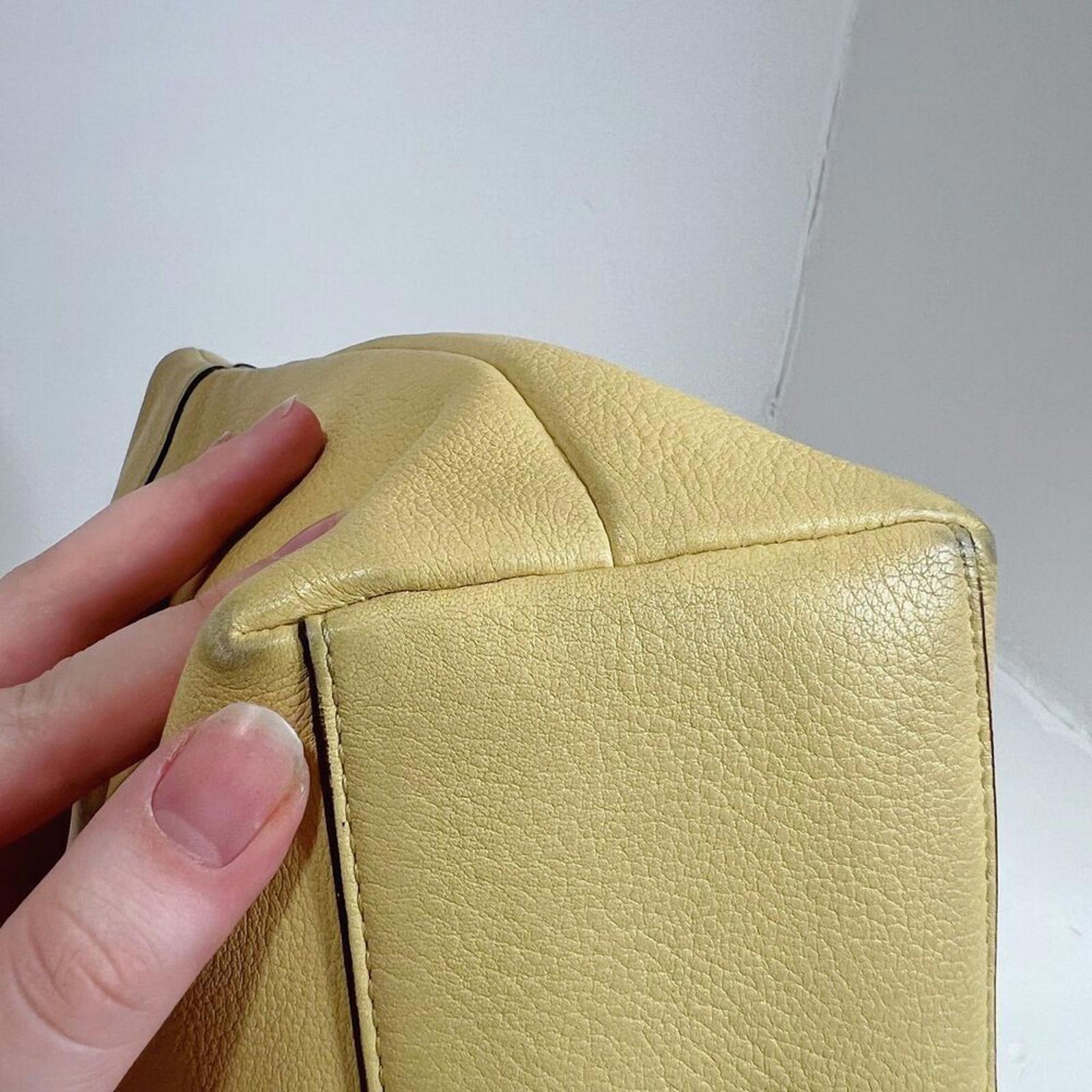 RARE Coach Julia Terry Tote in Butter Yellow Light Yellow Monogram Shoulder Bag