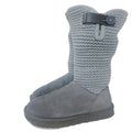 UGG Australia Shaina Boots Grey Charcoal Knit Tall Boots Foldover Size 7