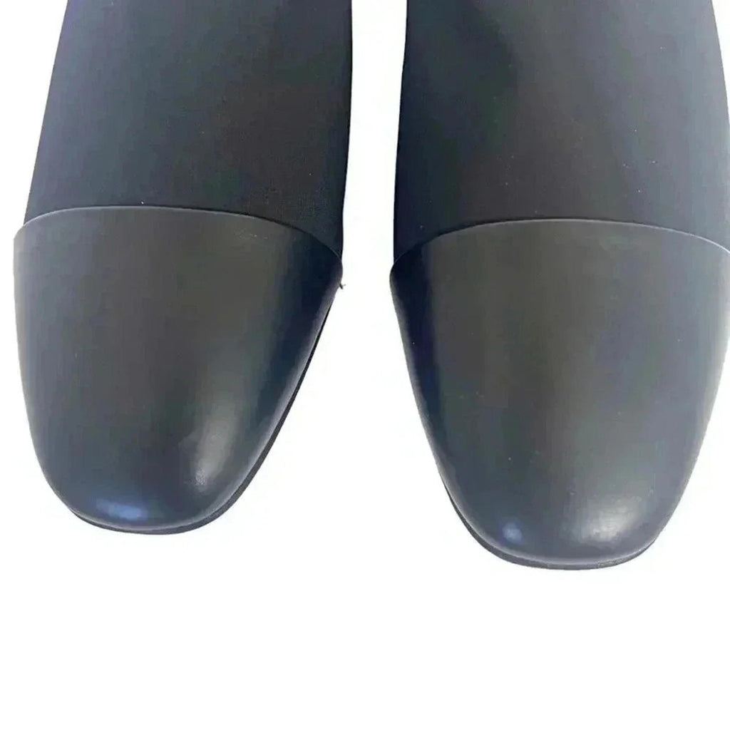 Via. Spiga Tate Black Leather and Neoprene Slip Ons Women's Size 9.5