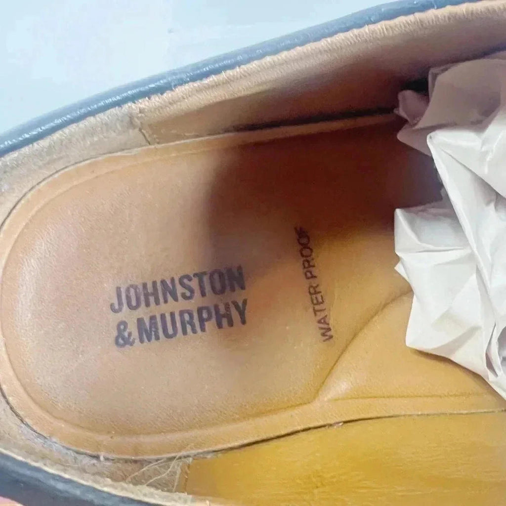 Johnston & Murphy Black Leather Wing TIp Men's Shoes Size 10