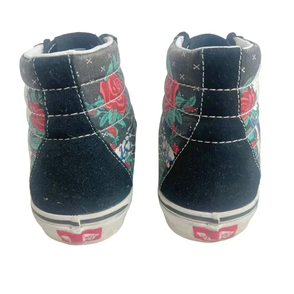 Vans Sk8-Hi Rose Skulls High Top Sneakers Men's Size 6.5