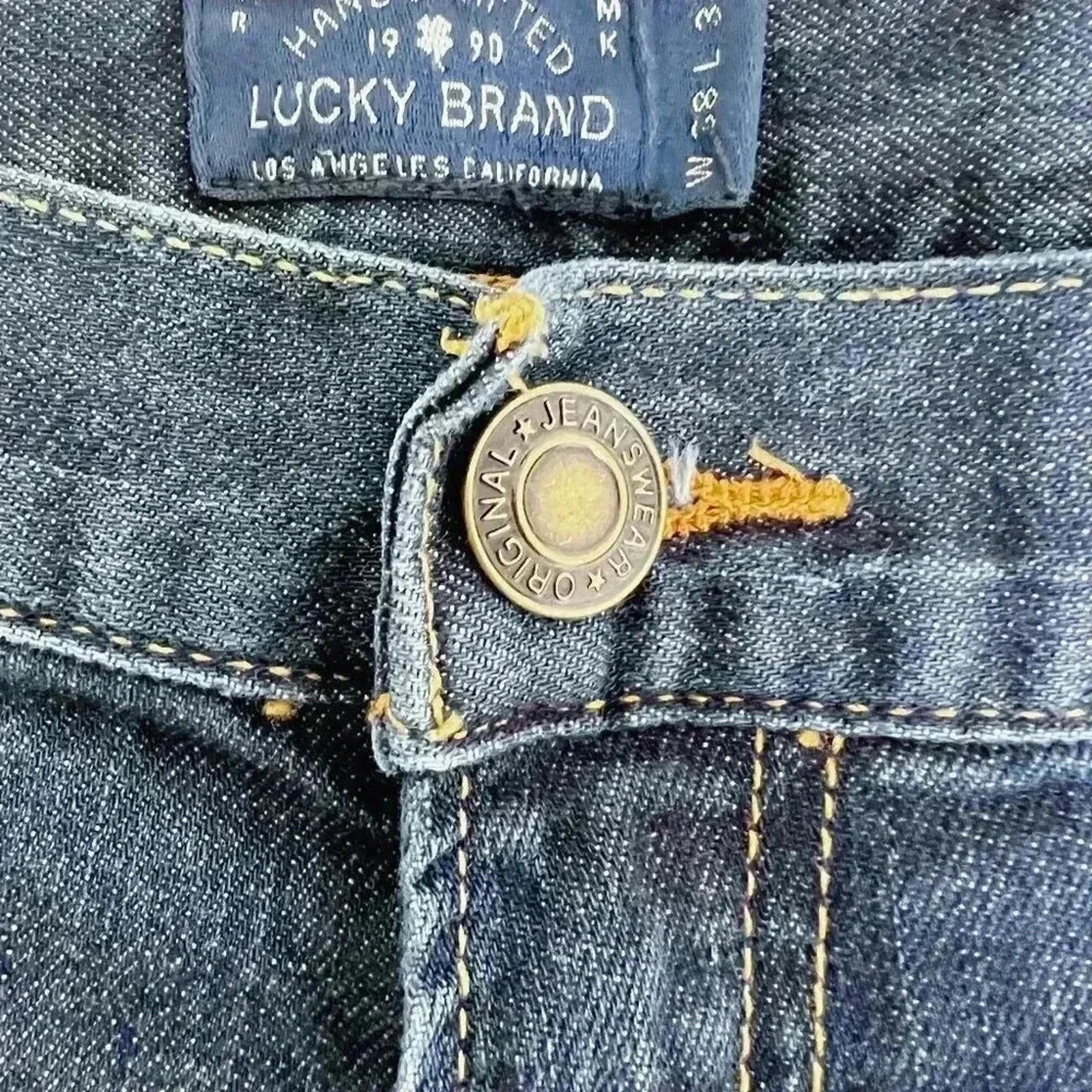 Lucky Brand Men's Medium-Dark Wash Straight Leg Jeans High Rise Size 38 x 34
