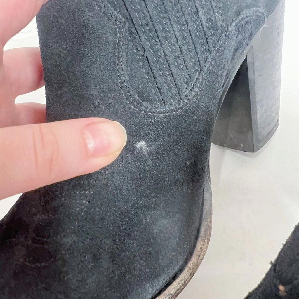 Frye Ilana Shootie Black Suede Bootie Ankle Boot Western Boho Size 10