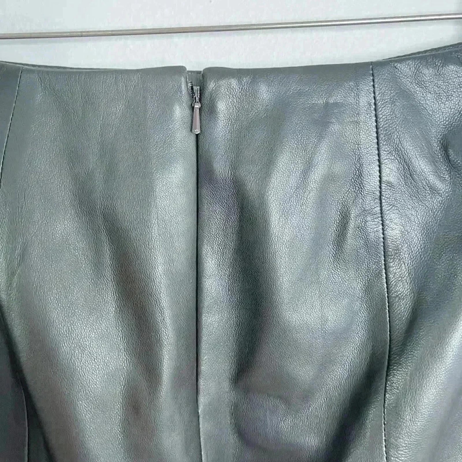 Talbots Black Leather Mini Skirt Punk Gurnge Moto Women's Size 2P