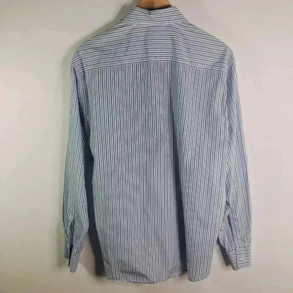 Barney's New York Co-Op Men's Blue Striped Long Sleeved Button Up Size 48/62