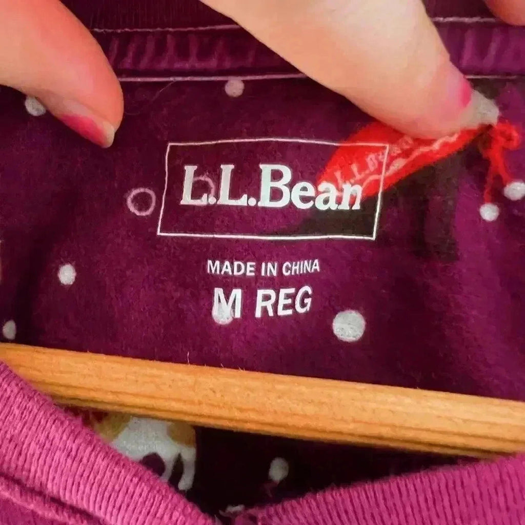 NWOT LL Bean Maroon Burgundy Button Up Long Sleeved Shirt Women's Size M