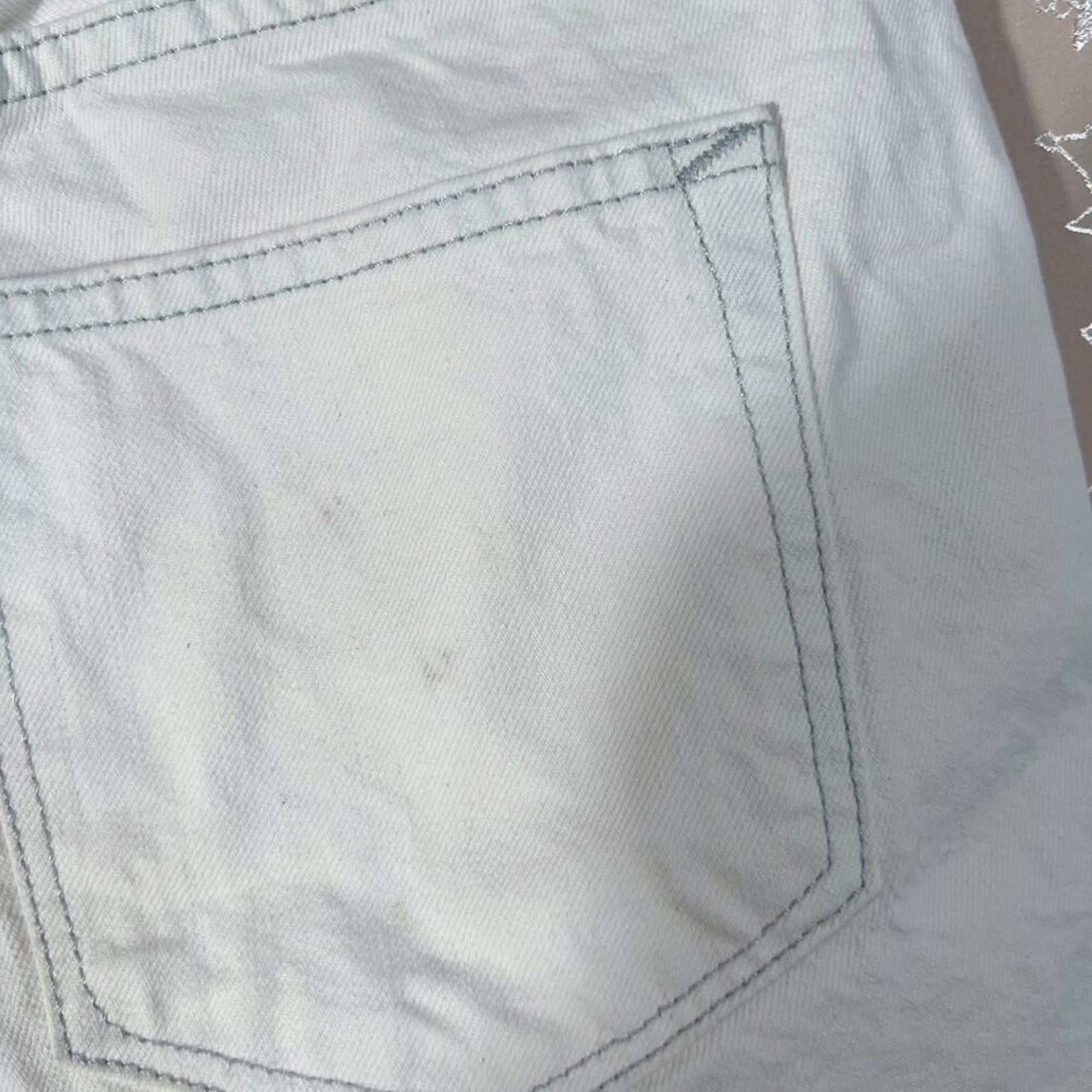 GAP High Rise Slim Cut-Offs Bleached White Denim Shorts Distressed Size 27