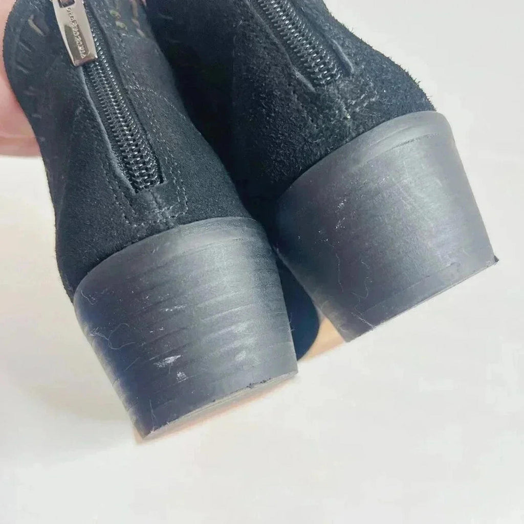 Vince Camuto Philena Black Suede Leather Booties Women's Size 7