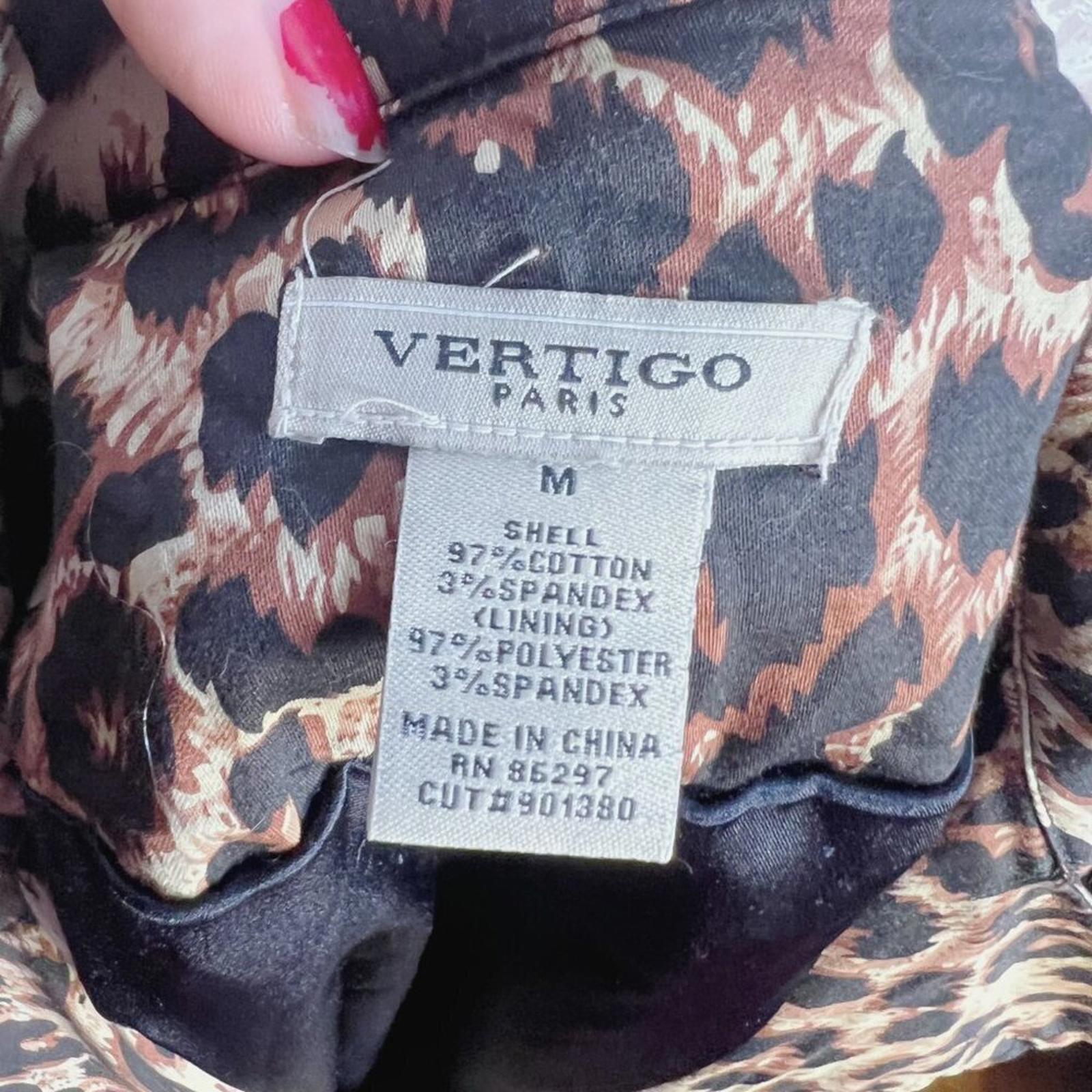 Vertigo Paris Leopard Print Trench Coat Jacket Animal Print Women's Size M