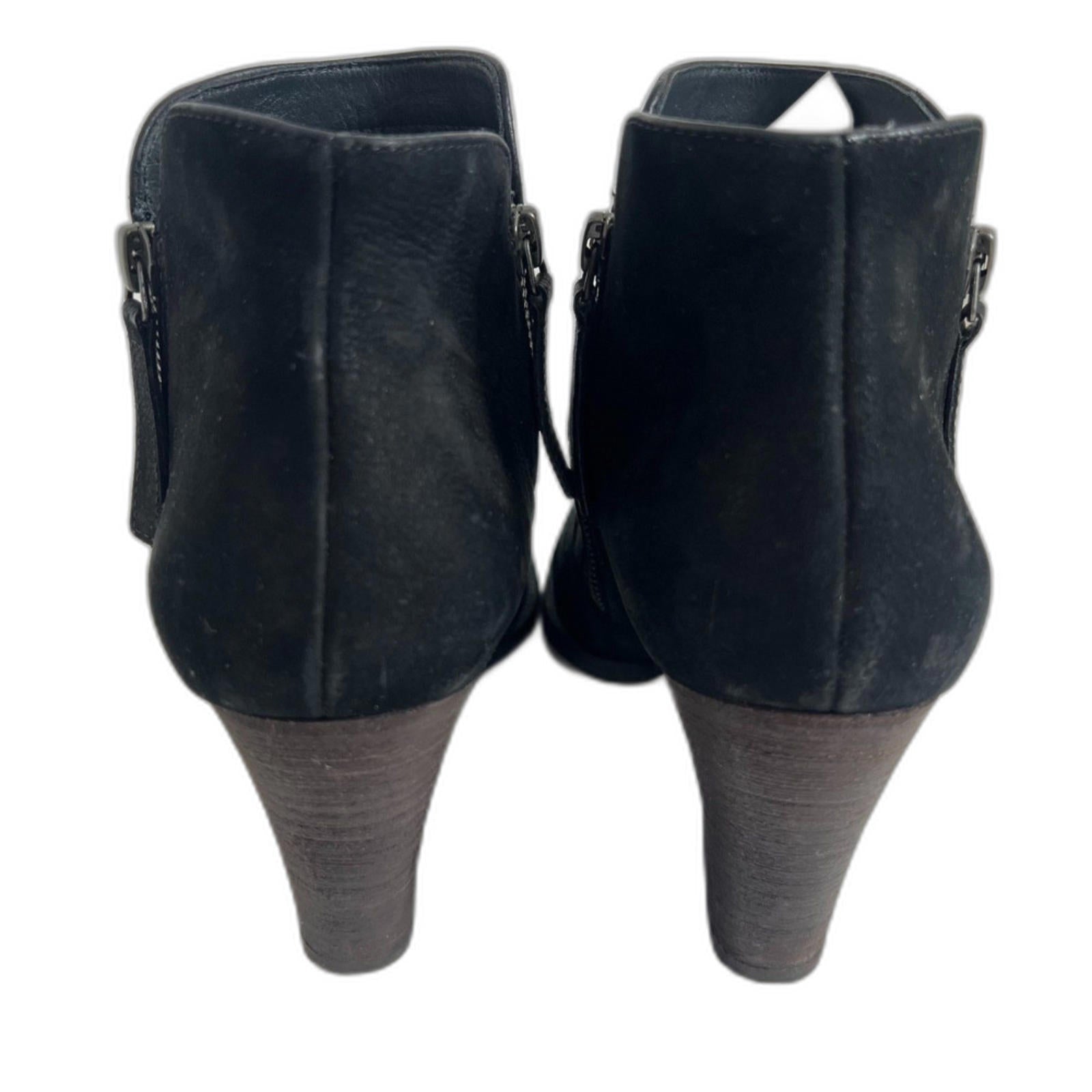 Paul Green Malibu Black Suede Ankle Boots Leather Booties Size 5.5 UK 8 US