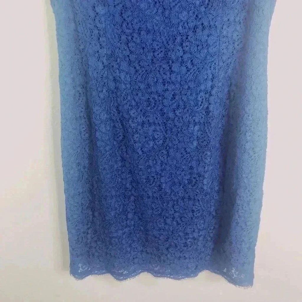 Adriana Papell Blue Lace Cocktail Mini Dress Formal Women's Size 6P