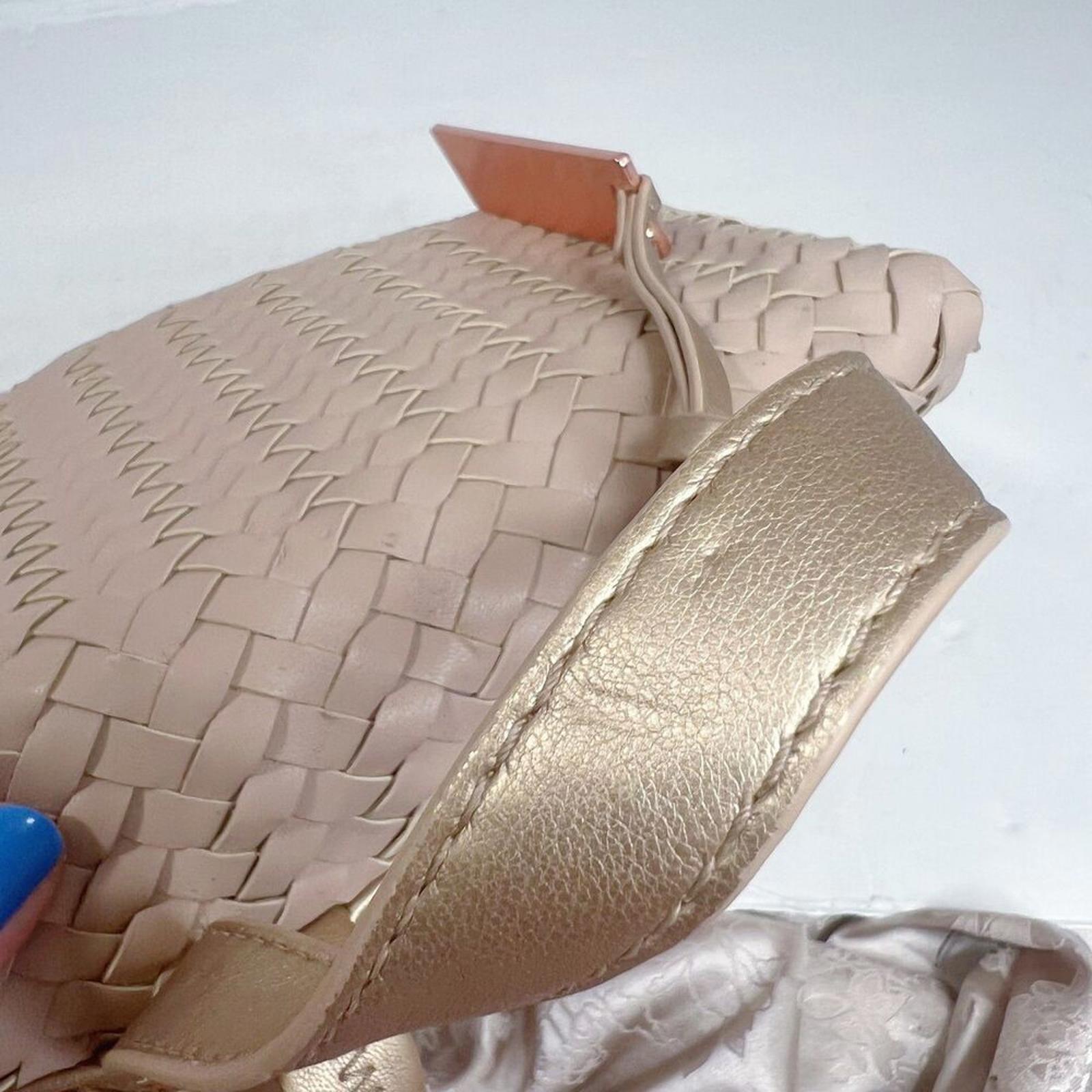 Sole Society Gold Faux Leather Foldover Backpack Bag