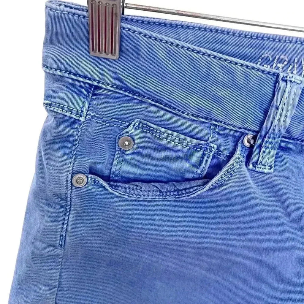 Saks 5th Avenue Gray Baby Short in Blue Low Rise Denim Shorts Women's Size 28