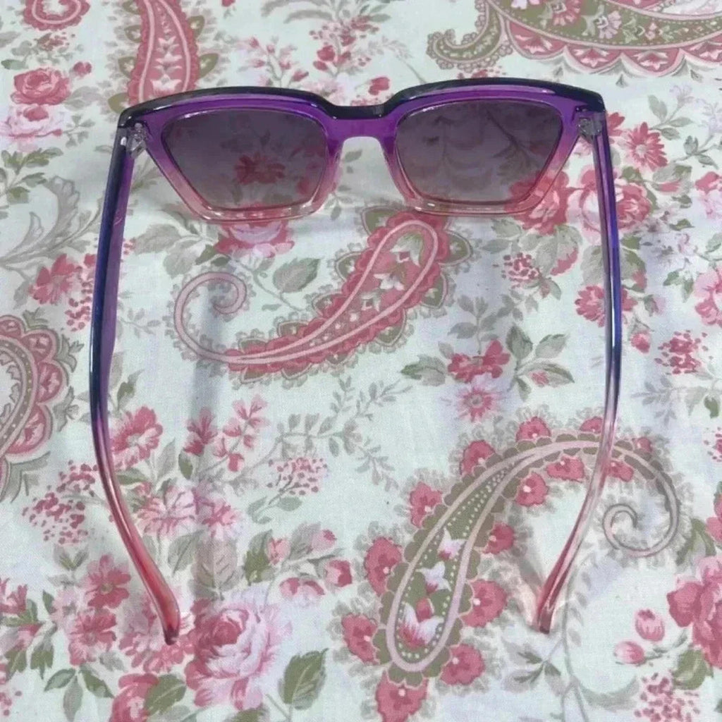 Pink and Purple Ombre Sunglasses Square Rectangular Cateye