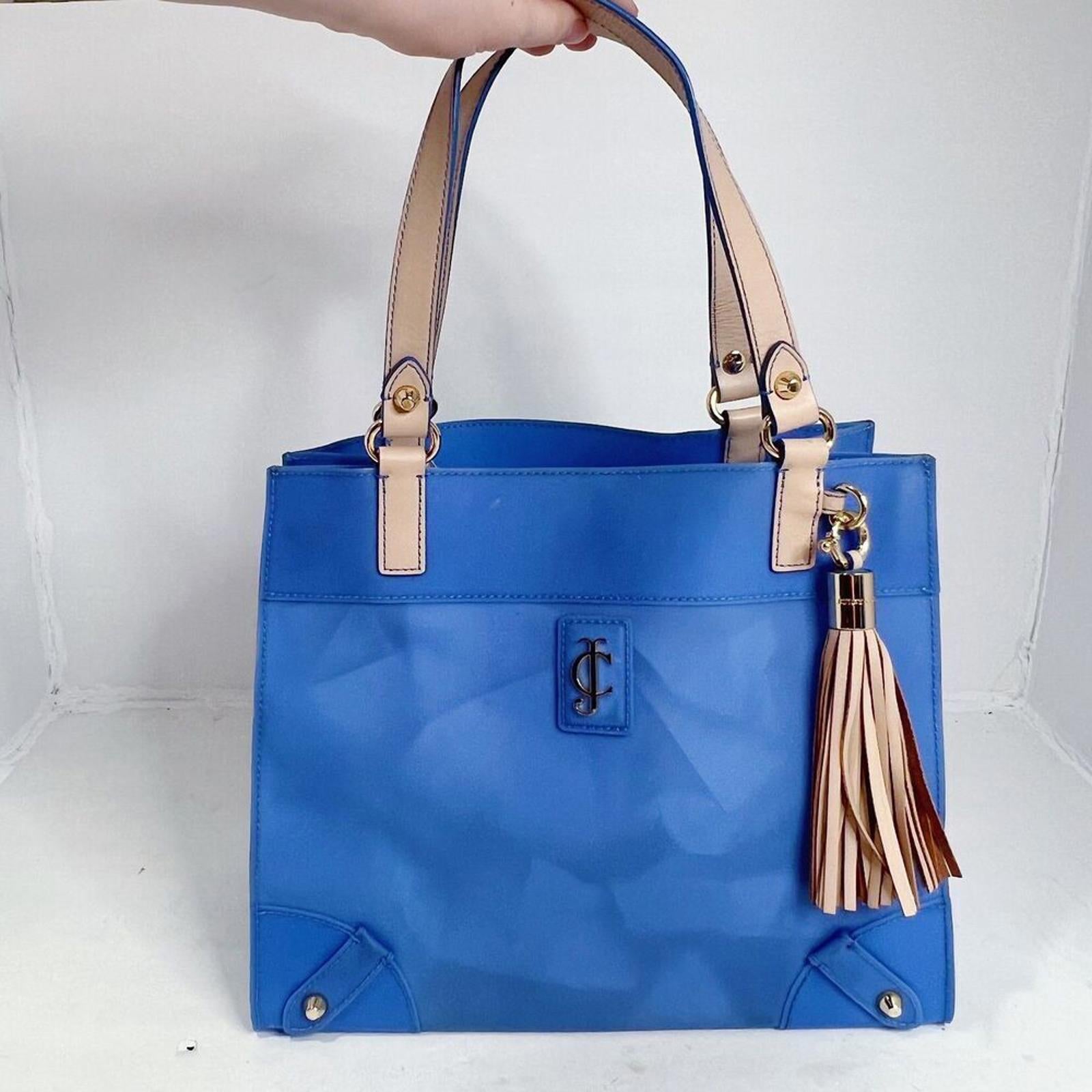 Juicy Couture RARE y2k Vintage Blue Jelly Plastic Tote Bag Shoulder Bag