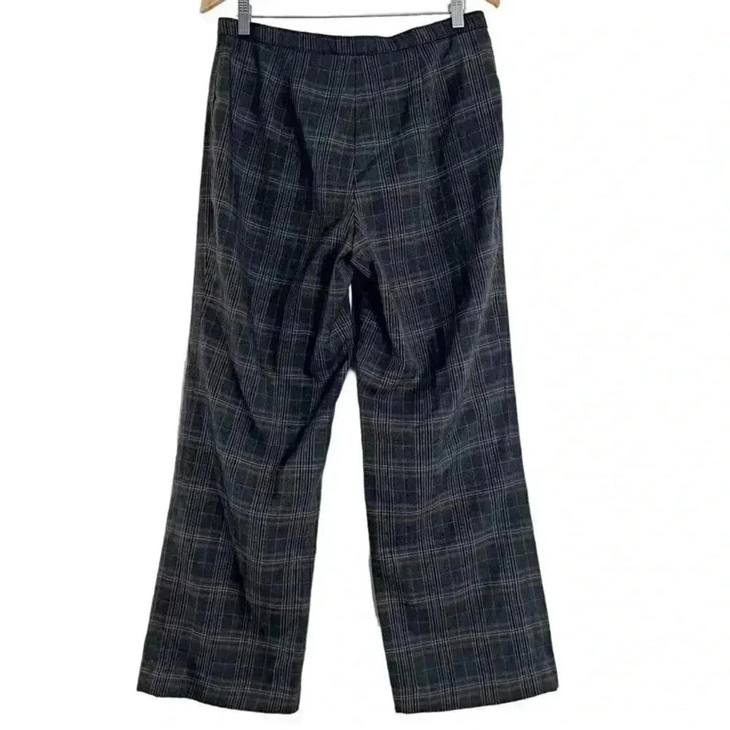 y2k Vintage Brown Plaid Pants Straight Leg Office Siren Women's Size 12